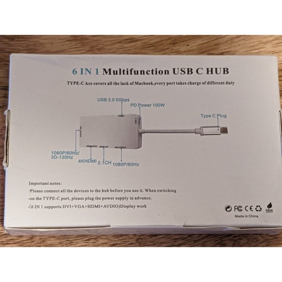 NIB - Ultimate 4-in-1 USB-C - 4K HDMI, DVI, VGA DisplayPort Adapter, USB 3.1 - Picture 2 of 2